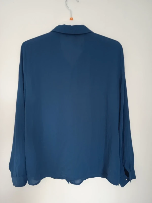 Lightweight, fluid, sheer blue Mango blouse size S – photo 6
